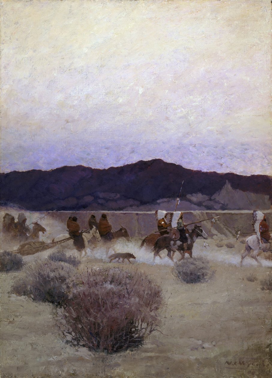 Flyttläger, 1908 av Newell Convers Wyeth