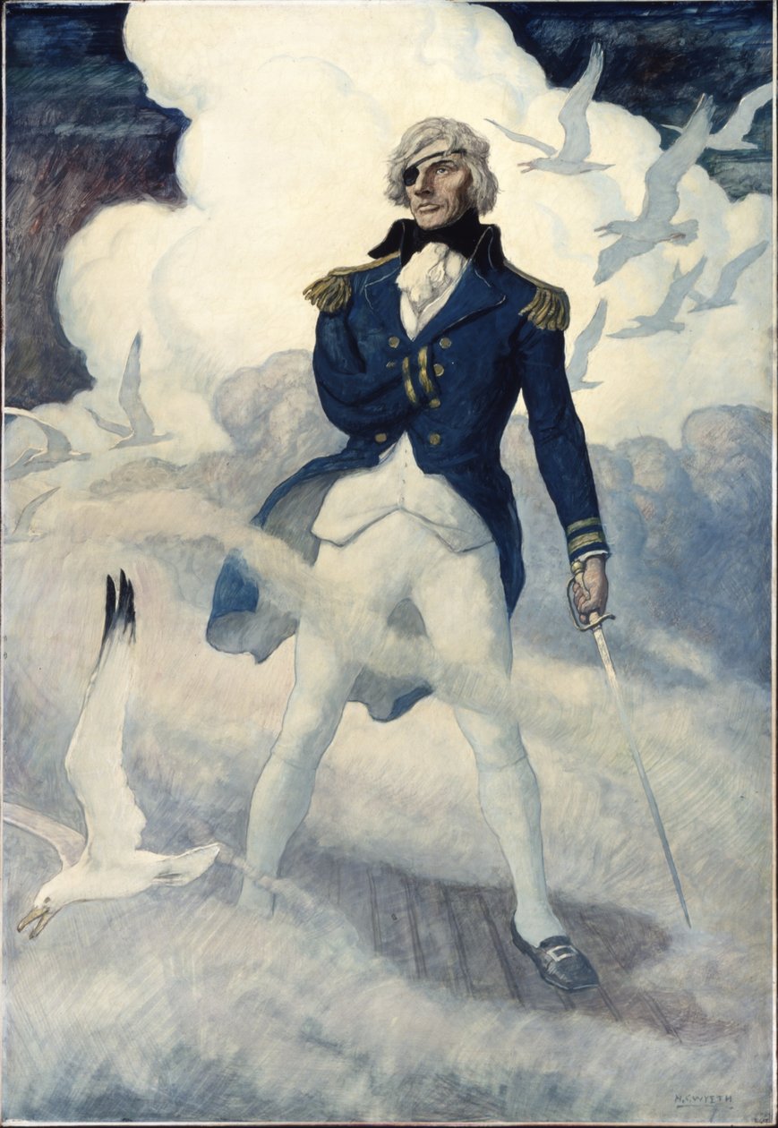 Amiral Nelsons spöke, 1940 (olja på renässanspanel) av Newell Convers Wyeth