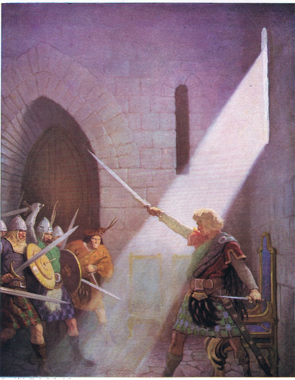 Wallace drar kungens svärd, från The Scottish Chiefs publicerad av Charles Schribners Sons, 1930 av Newell Convers Wyeth
