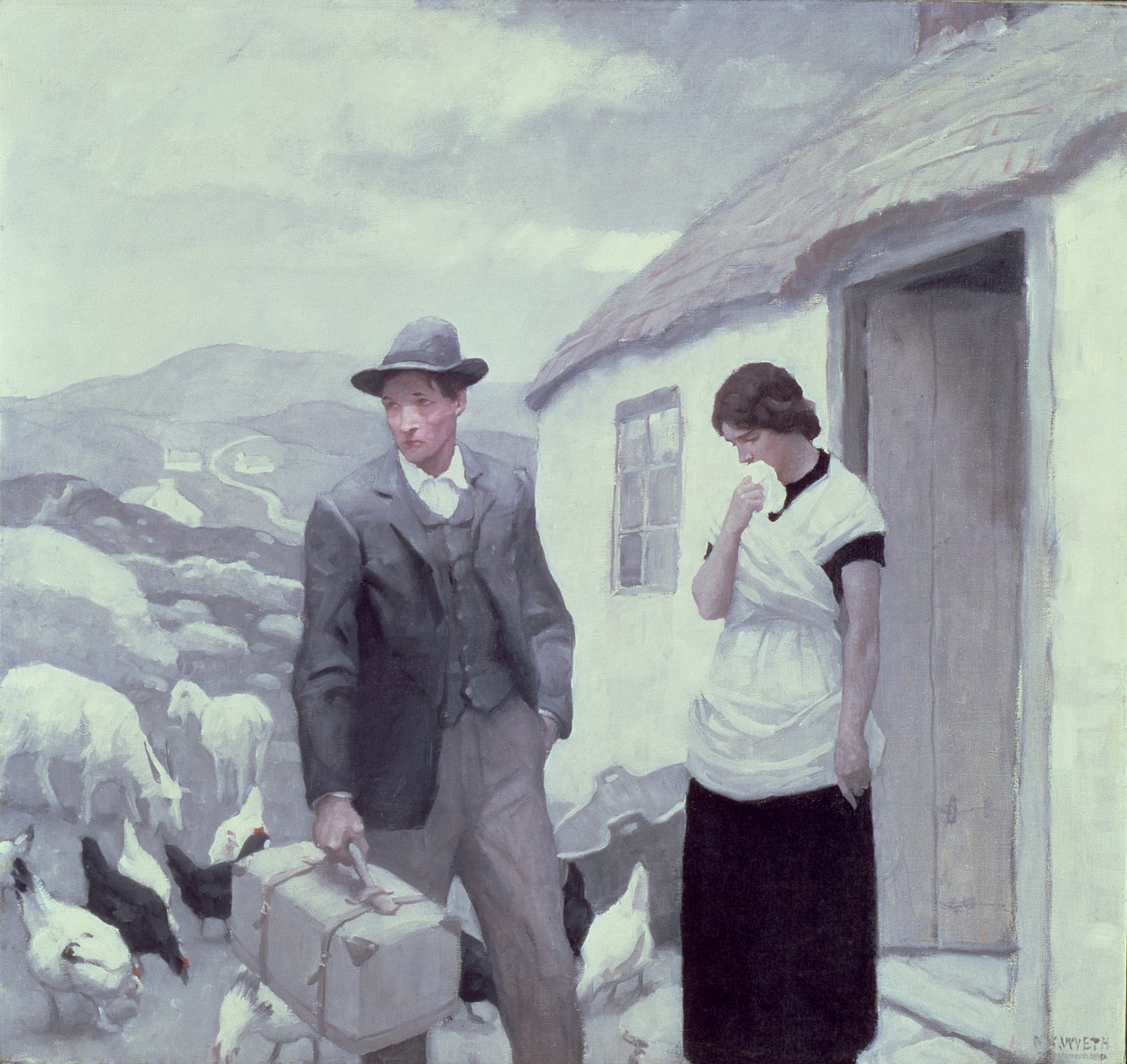 En son till hans far (olja på duk) av Newell Convers Wyeth