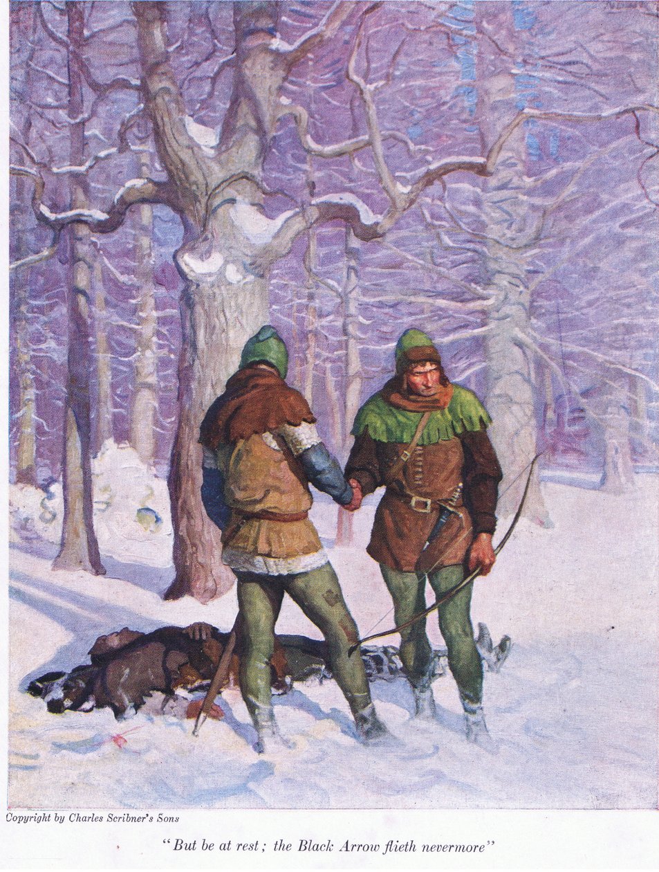 Men var i vila, den svarta pilen flyger inte längre, 1916 av Newell Convers Wyeth