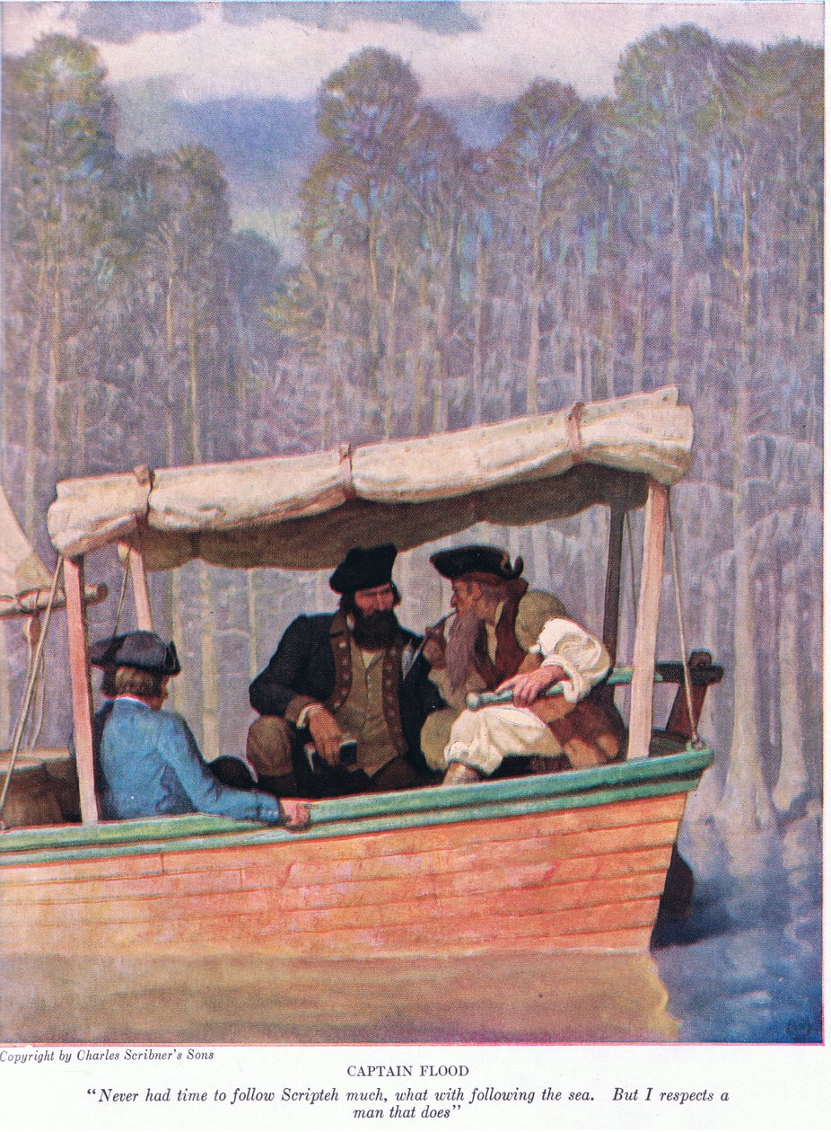 Kapten Flood: Har aldrig haft tid att följa Scripteh, vad med att följa havet. Men jag respekterar en man vad gör, 1928 av Newell Convers Wyeth