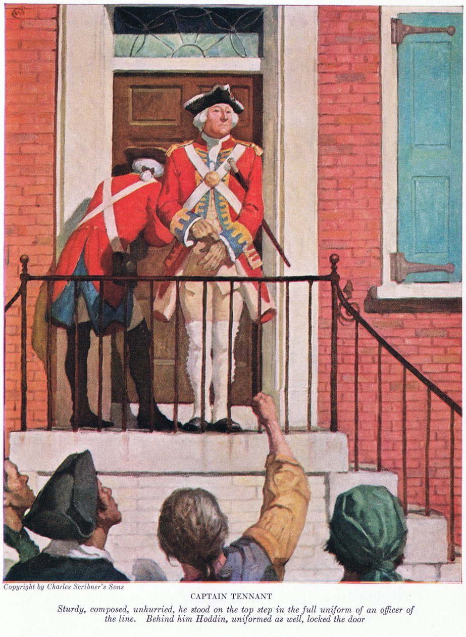 Kapten Tennant: Robust, lugn, okunnig stod han på översta trappsteget i full uniform av en linjeofficer, 1928 av Newell Convers Wyeth