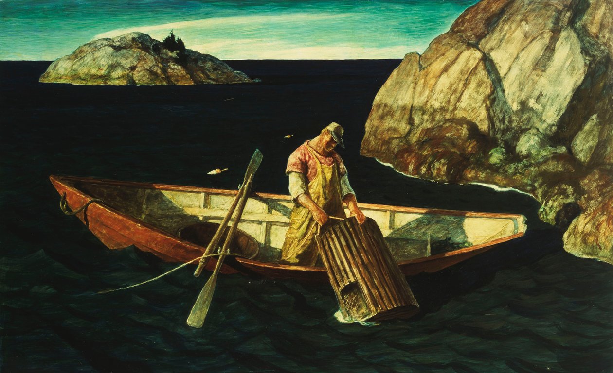 Kontrollerar fällorna av Newell Convers Wyeth