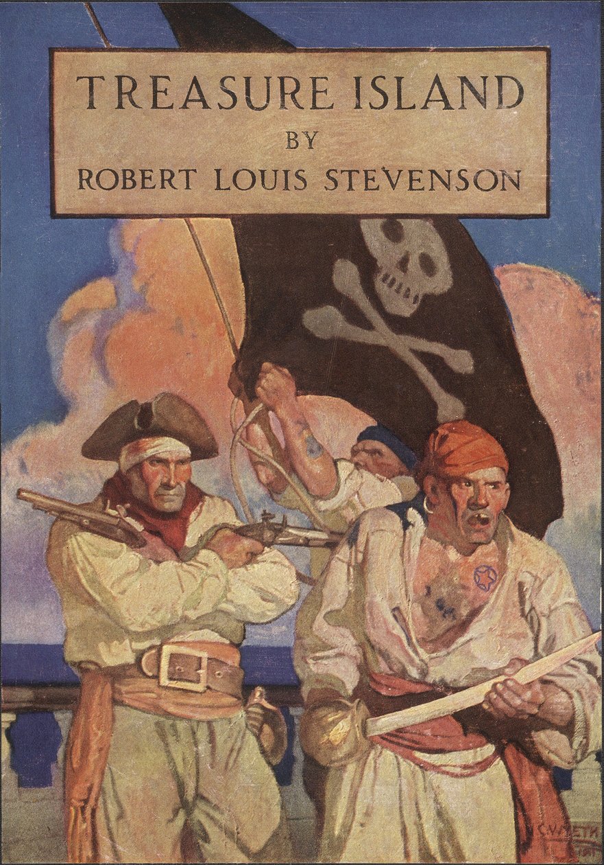 Dust Jacket for Treasure Island av Robert Louis Stevenson (1850 - 1894), pub. 1915 av Newell Convers Wyeth