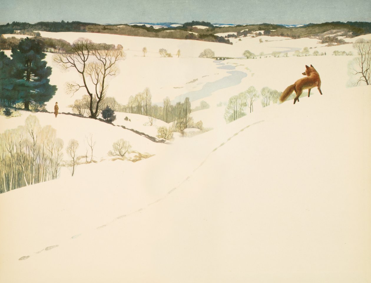 Fox in the Snow, slutbok i "Men of Concord", av David Thoreau av Newell Convers Wyeth