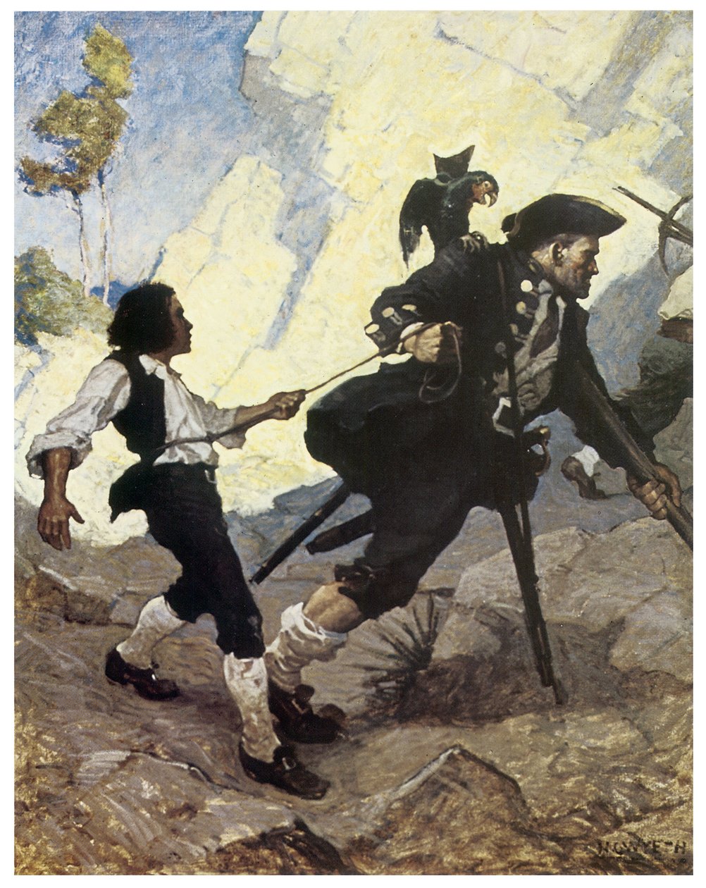 Illustration av 1911 av Newell Convers Wyeth (1882-1945) för romanen "L