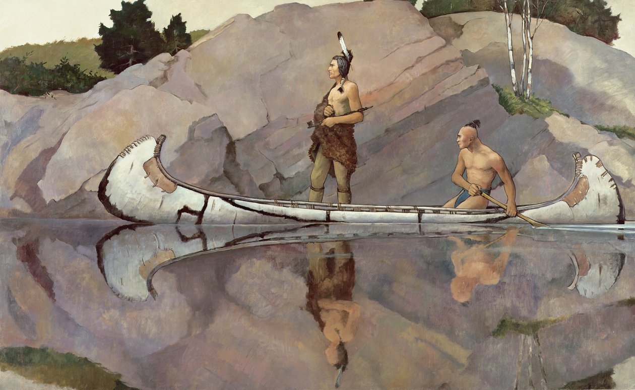 Indianer i en kanot av Newell Convers Wyeth