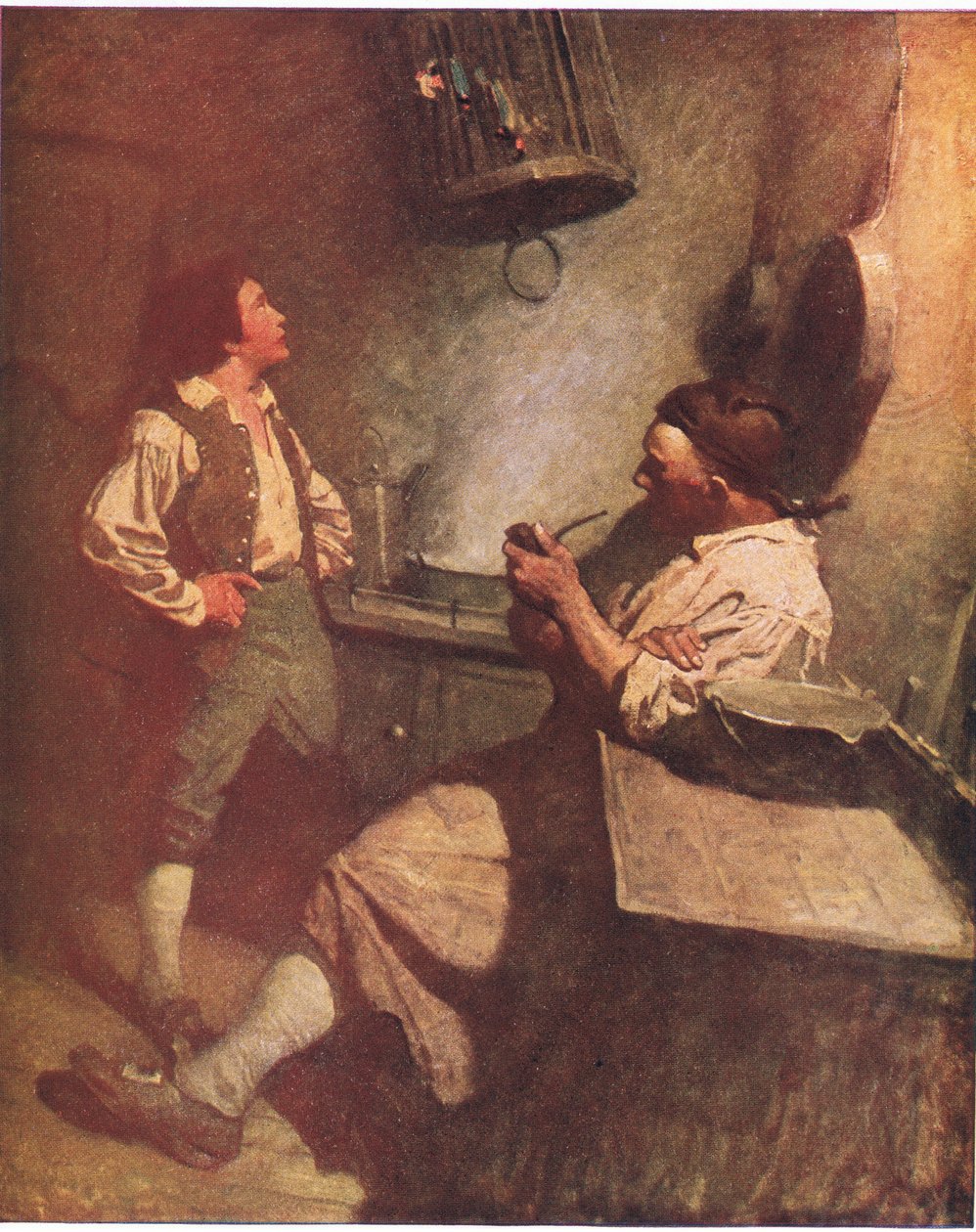 Long John Silver och Hawkins: För mig var han snäll och alltid glad att se mig i köket av Newell Convers Wyeth