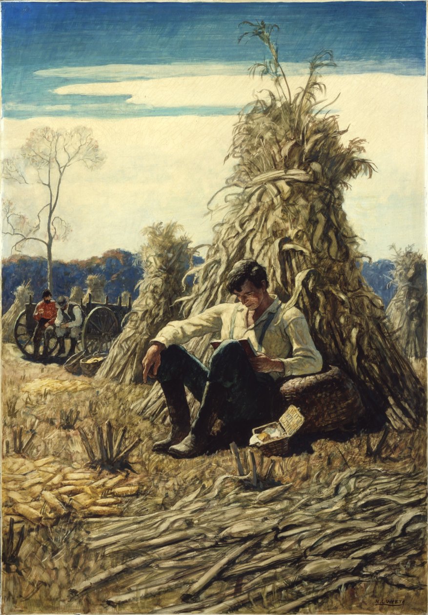 Peculiarsome Abe, 1940 (olja på renässanspanel) av Newell Convers Wyeth