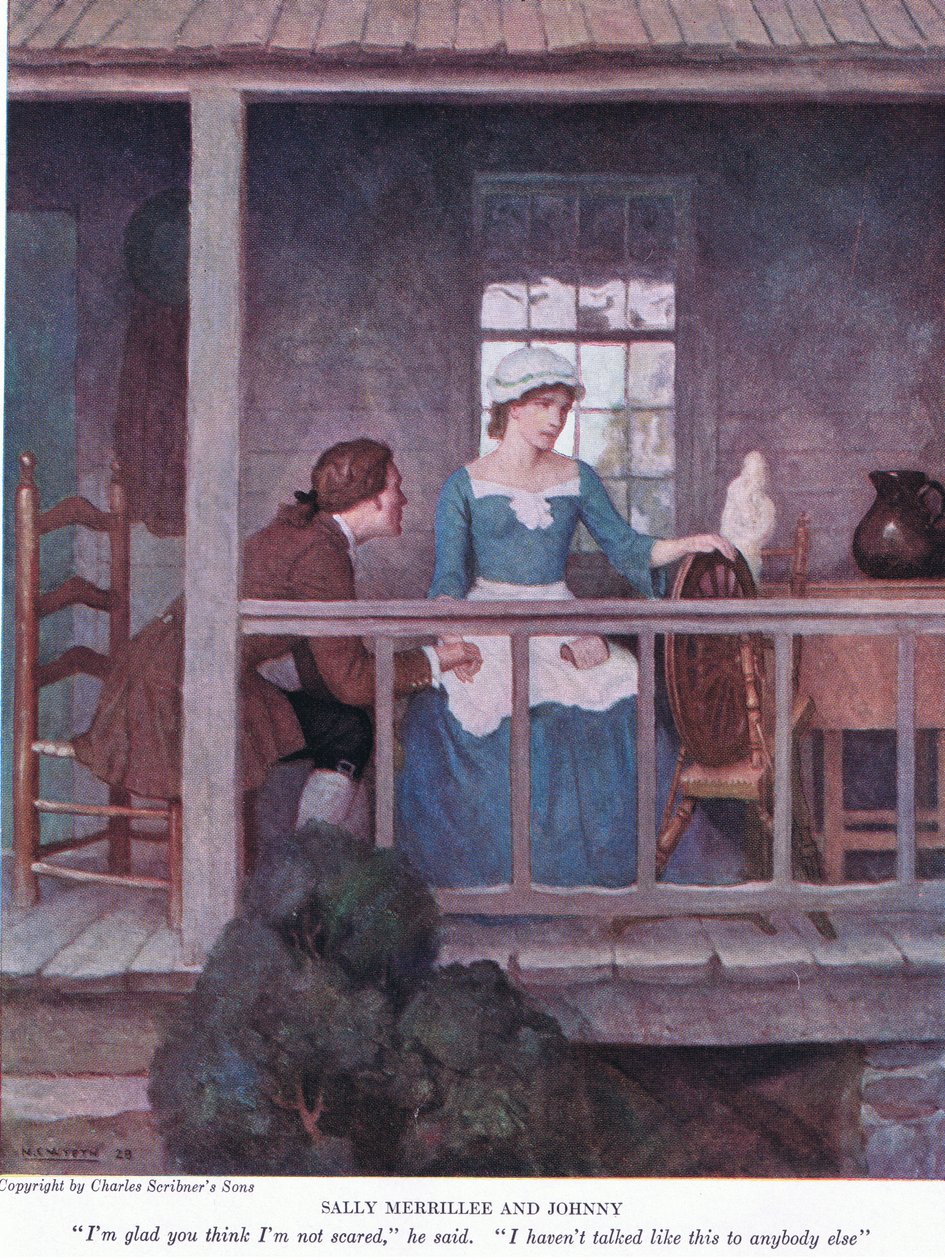 Sally Merrilee och Johnny: Jag är glad att du tror att jag inte är rädd, sa han. Jag har inte pratat så här med någon annan, 1928 av Newell Convers Wyeth