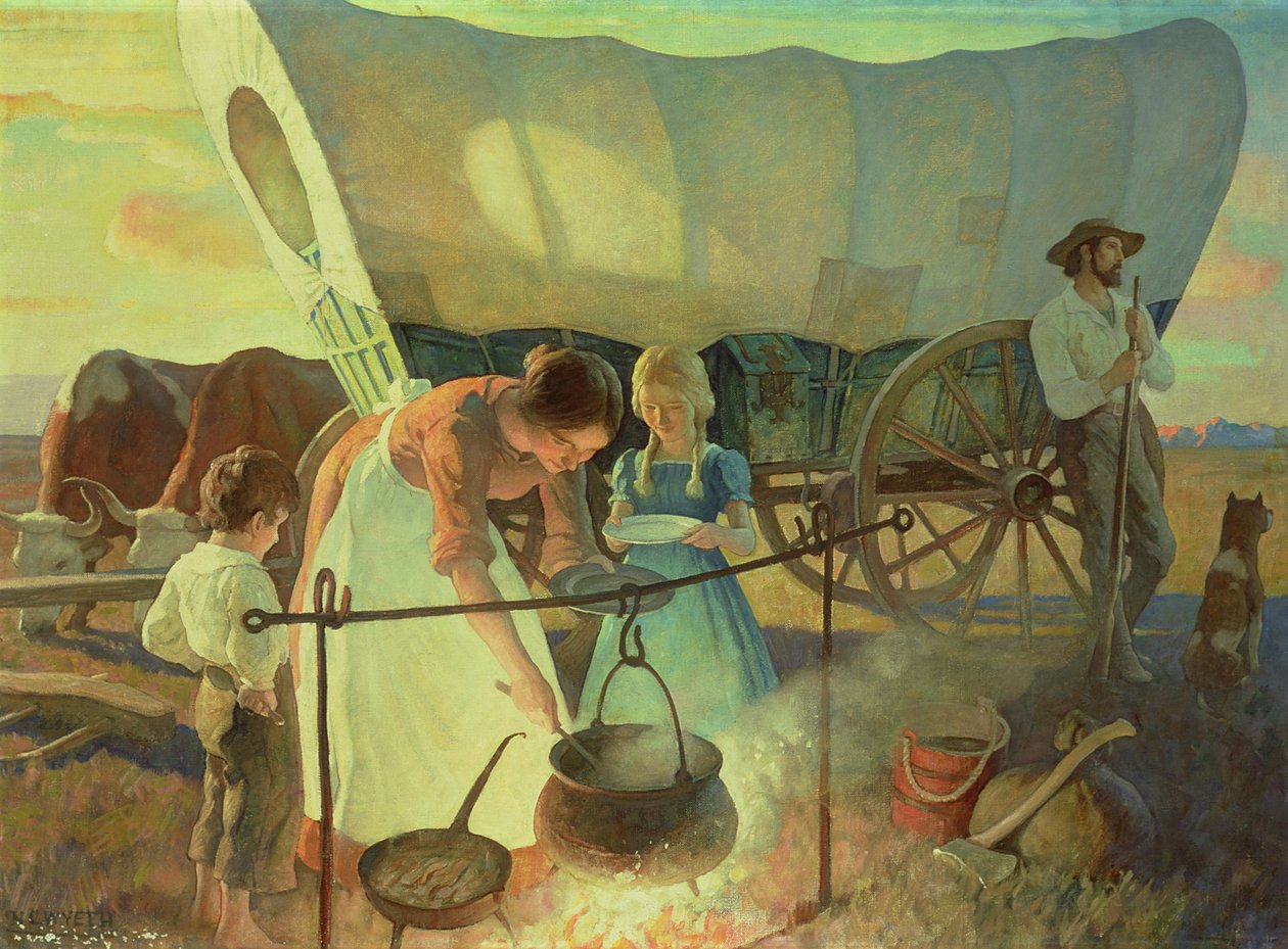 Söker det nya hemmet (olja på duk) av Newell Convers Wyeth