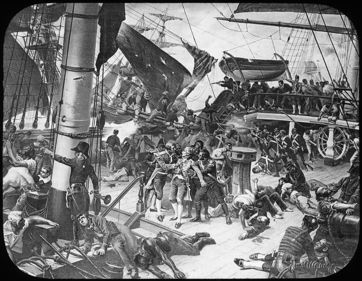 Däcket av HMS Victory, 1805 av Newton and Co