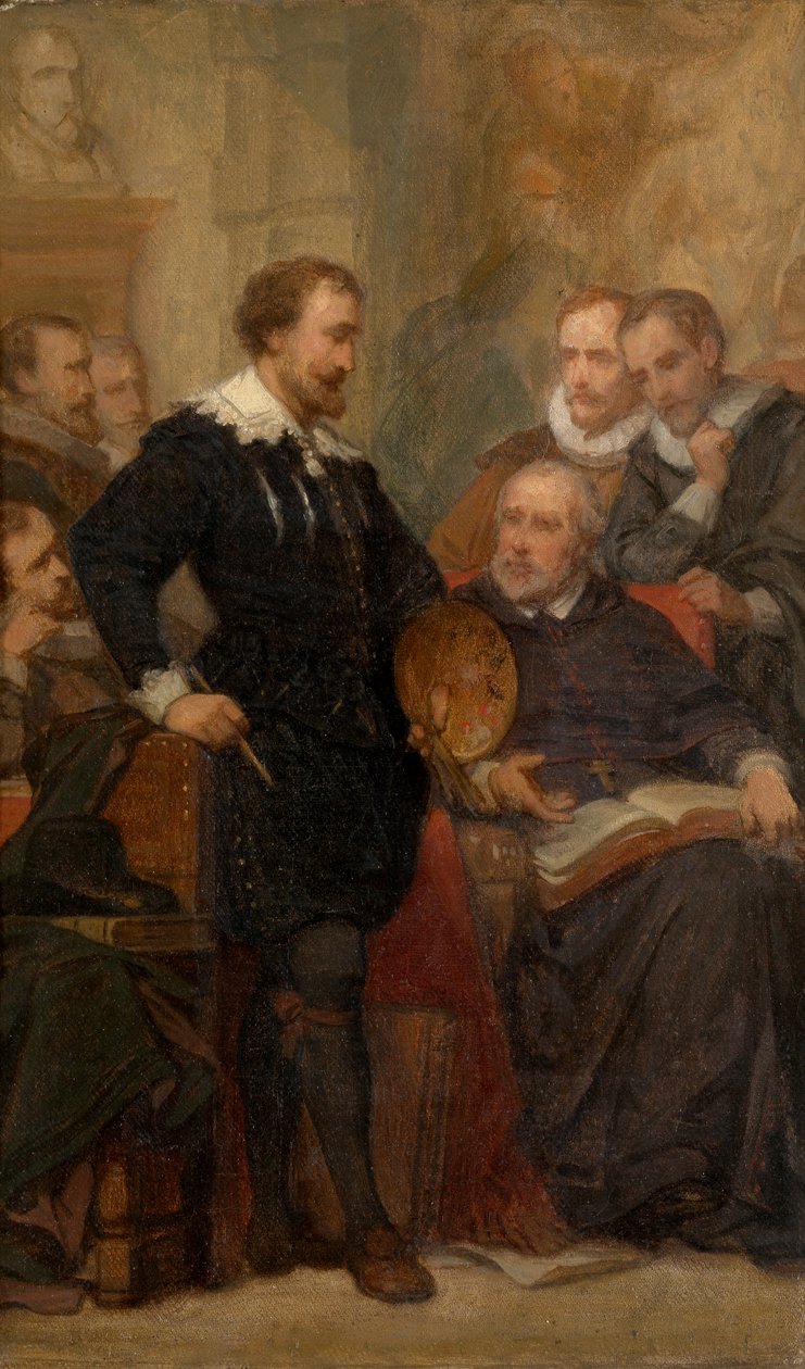Peter Paul Rubens i sin ateljé (olja) av Nicaise de Keyser