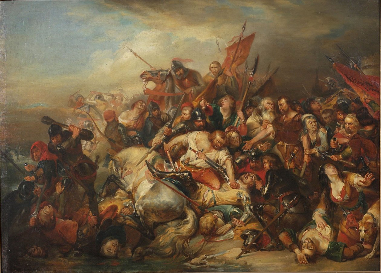 Slaget vid Golden Spurs den 11 juli 1302. av Nicaise de Keyser