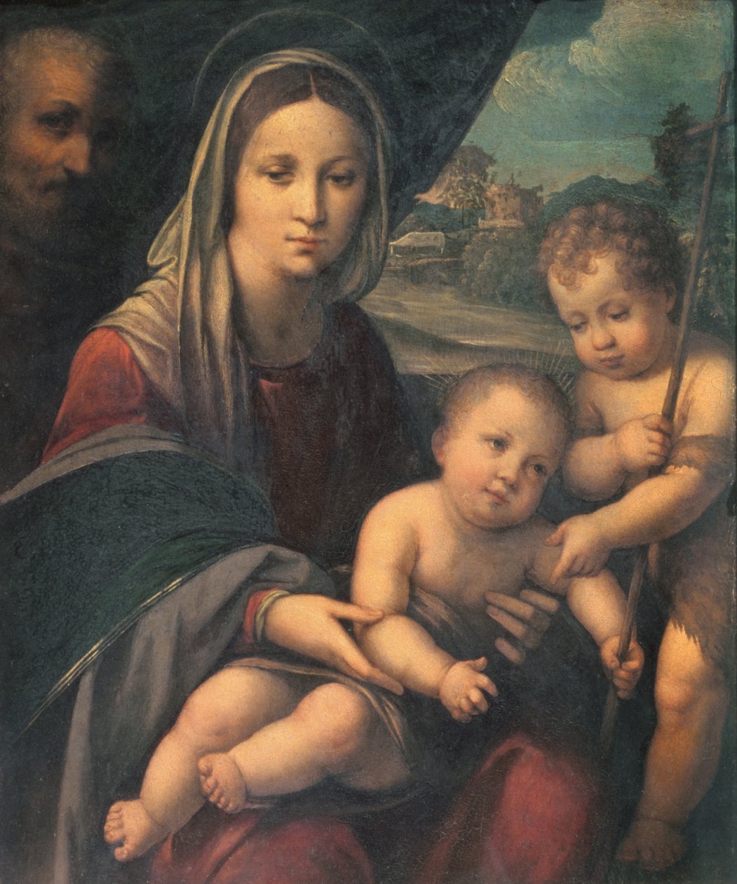 Madonna och barn med den unge Johannes Döparen (panel) av Niccolò Pisano