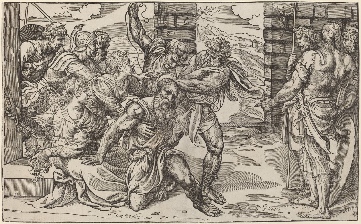 Simson och Delila av Niccolò Boldrini after Titian