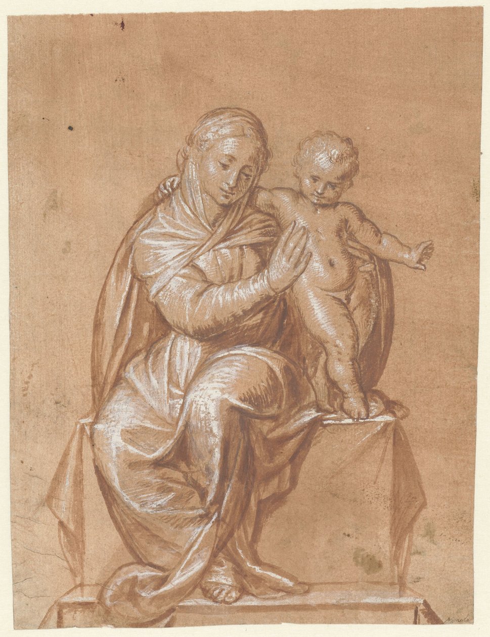 Sittande Madonna och barn av Niccolò Giolfino (I)