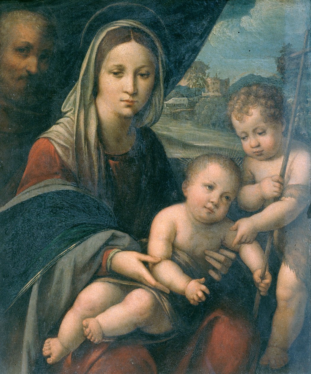 Helig familj med spädbarnet St. John av Niccolò Pisano