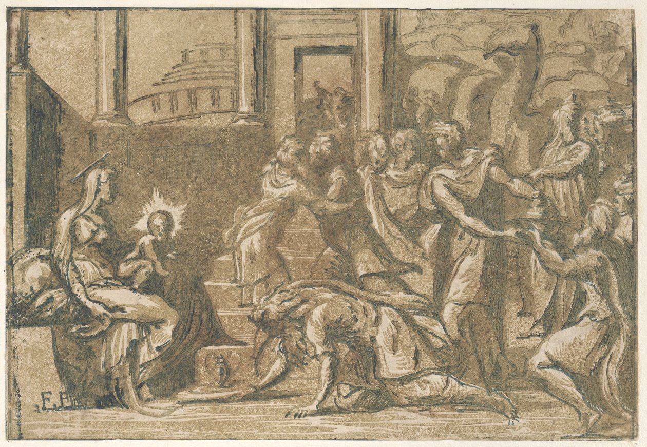 The Adoration of the Magi, 1540-50., 1540-50. av Giuseppe Niccolò Vicentino