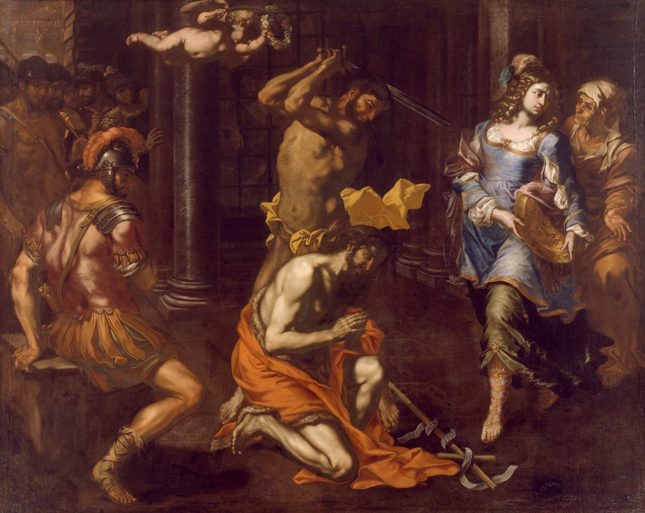Halshuggningen av Saint John Baptist av Niccolo de Simone (aktiv 1636-1655), olja på duk av Niccolò de Simone