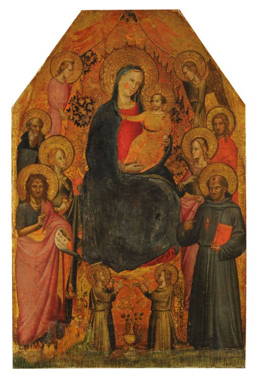 Madonna and Child surrounded by saints and angels  av Niccolo di Tommaso