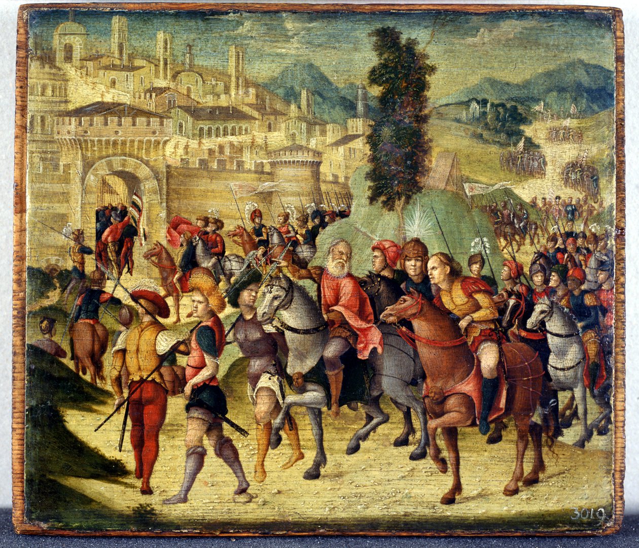 Scen från romersk historia (tempera på trä) av Niccolo the Younger Giolfino