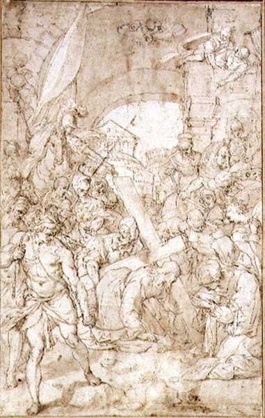 Vägen till Golgata (ritning) av Niccolo Circignano
