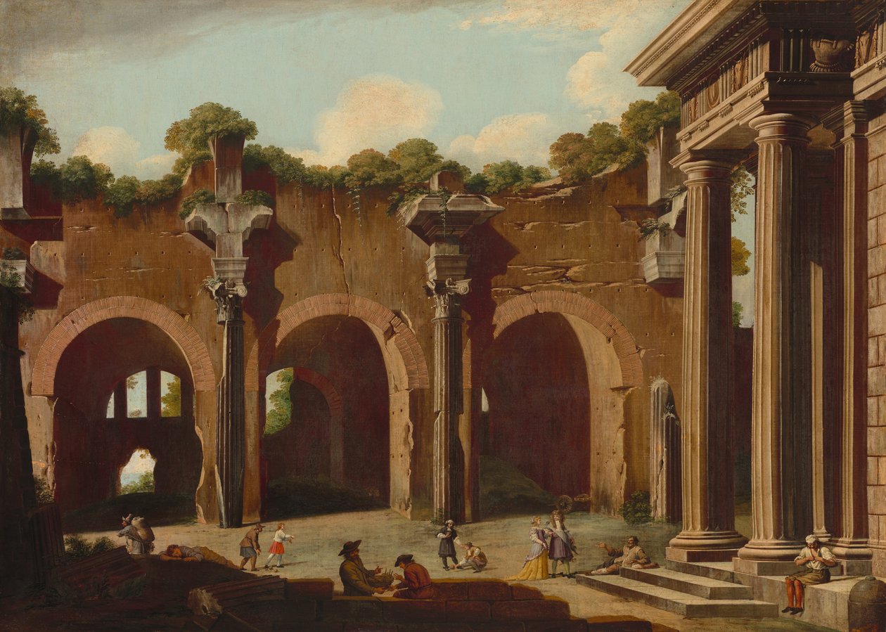 Konstantinbasilikan med en dorisk pelargång, 16851690. av Niccolo Codazzi