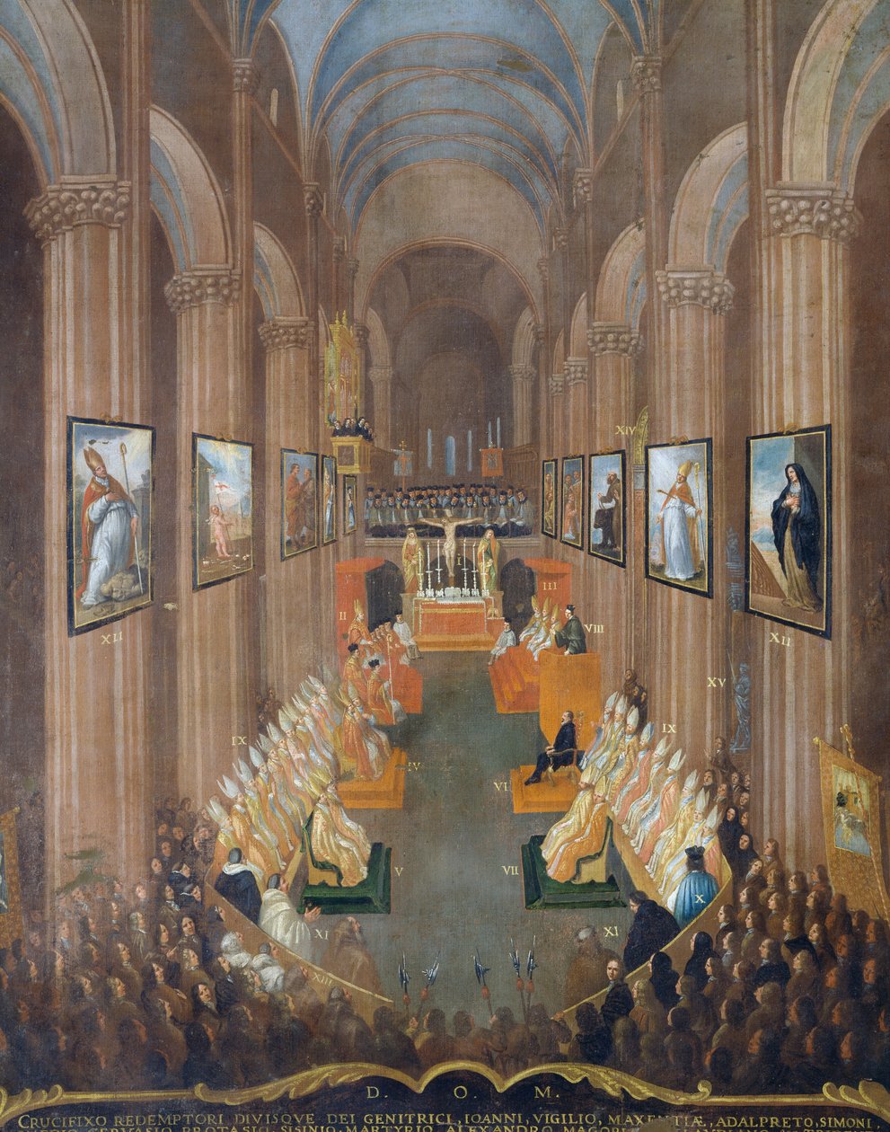 Öppningssessionen vid konciliet i Trient 1545, detalj av Niccolo Dorigati