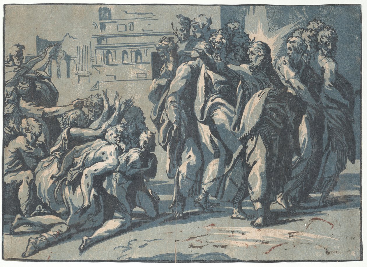 Kristus helade de spetälska, 1540-50., 1540-50. av Niccolo Vicentino