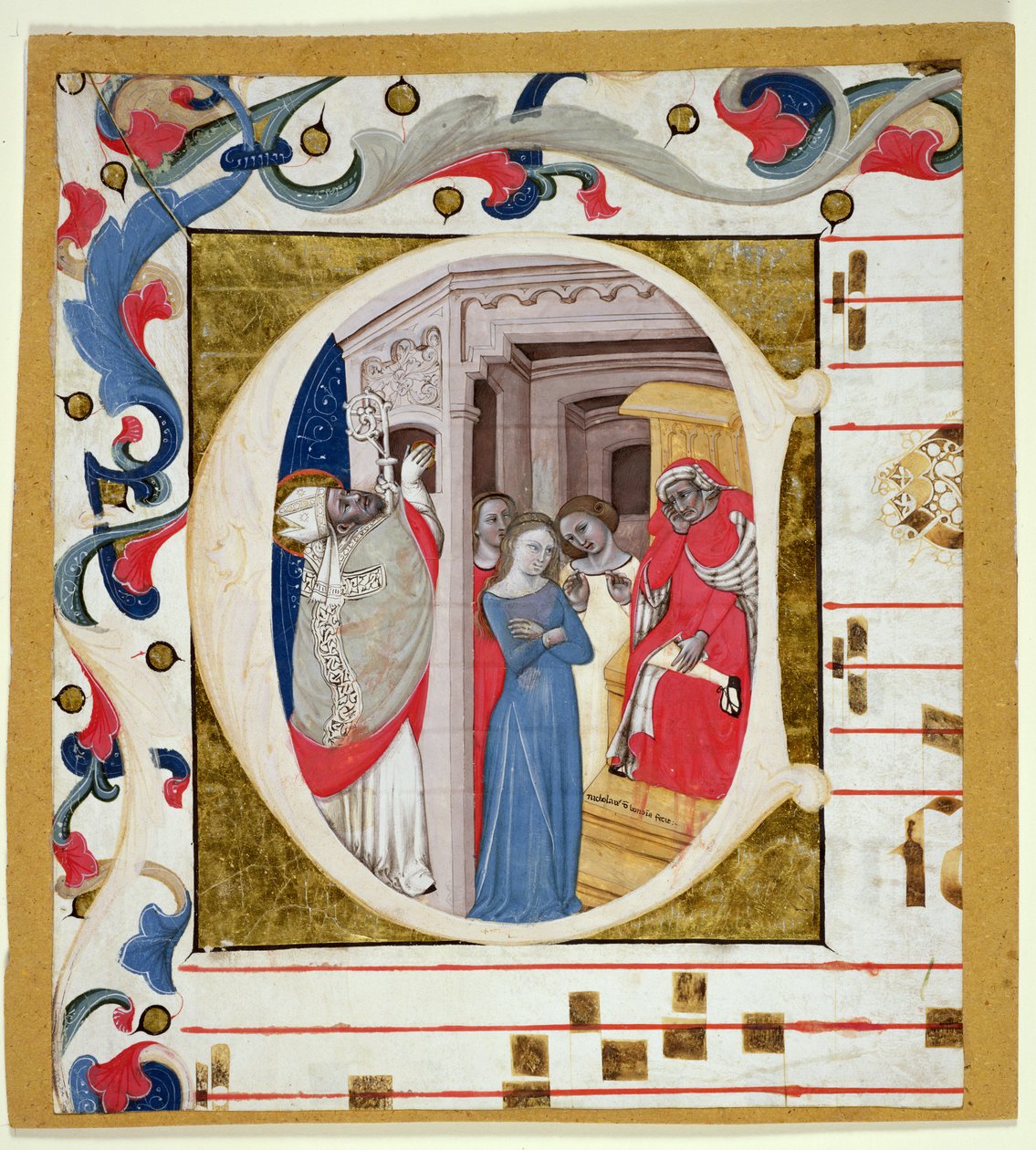 Ms. 278A: Historikert initialt klipp från en antifoner (vellum) av Niccolo di Giacomo