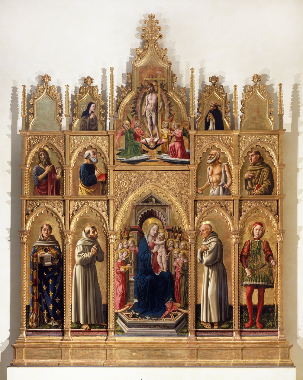Madonna tronade med Child, Angels and Saints (Cagli Polyptych) av Niccolo di Liberatore