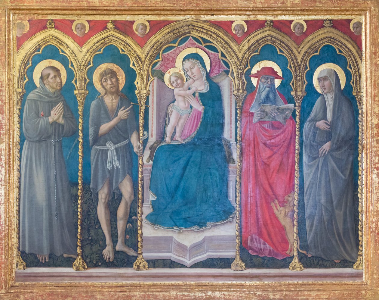 Madonna med barn och fyra heliga av Niccolo di Liberatore