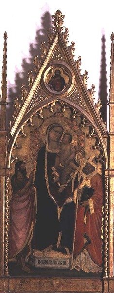 Madonna och barn med heliga (tempera på panel) av Niccolo di Pietro Gerini