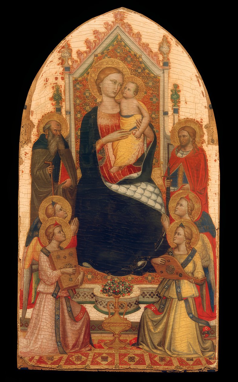 Madonna tronade med änglar och helgon av Niccolo di Pietro Gerini