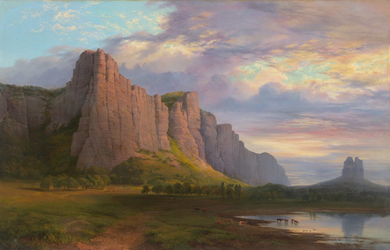 Mount Arapiles och Mitre Rock av Nicholas Chevalier