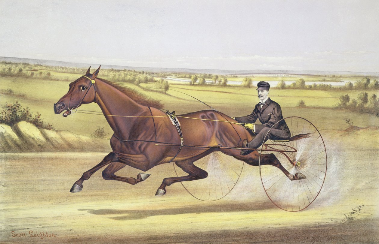 The Queen of the Turf, "Maud S", körd av W.W. Bair, utgiven av Currier and Ives, 1880. av Nicholas Winfield Scott Leighton