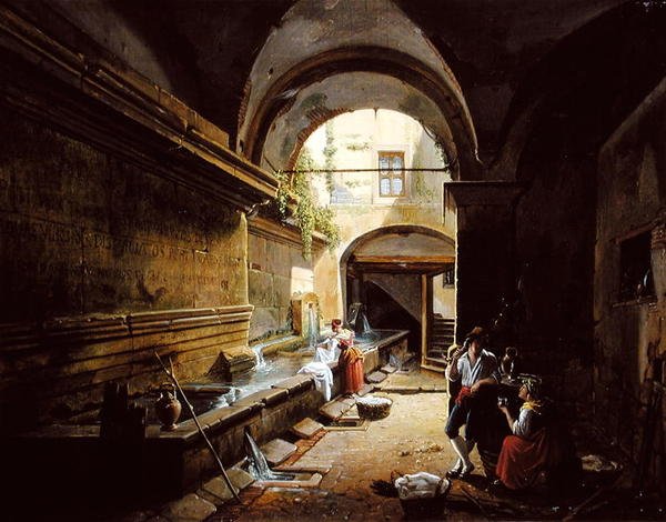 The Friary Wash House (olja på duk) (för par se 228124) av Nicholas Ambroise Chatelin