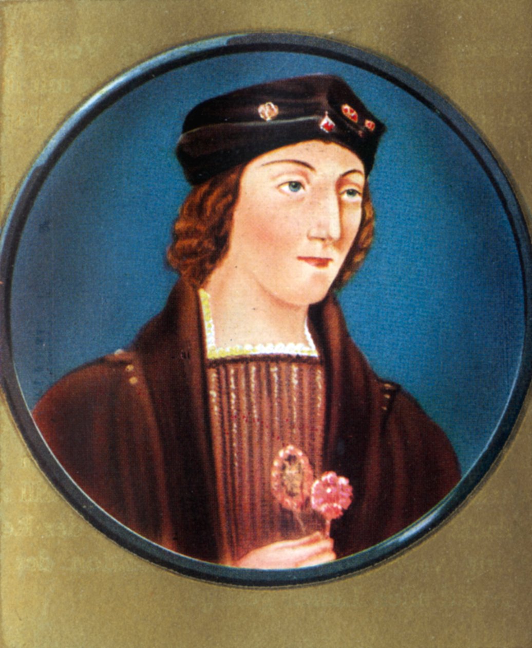 Henry VII Porträtt av av Nicholas (after) Hilliard