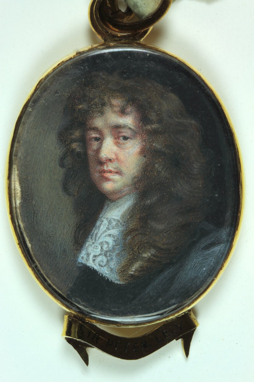 Sir Peter Lely (akvarell på elfenben) av Nicholas (attr.to) Dixon
