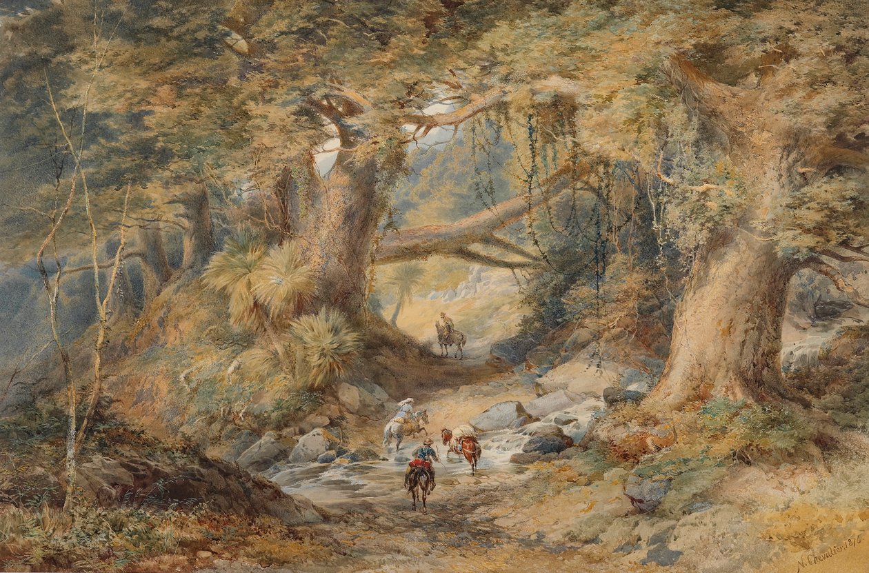 Korsar Teremakau-floden av Nicholas Chevalier