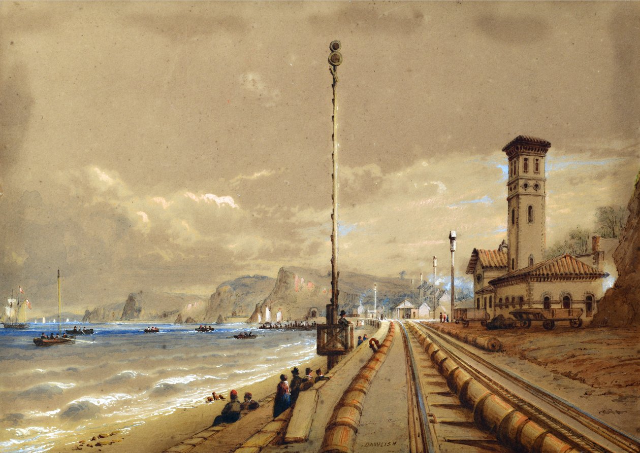Atmospheric Railway at Dawlish, ca 1850 (akvarell på papper) av Nicholas Condy