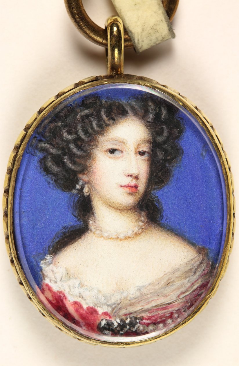 Mary of Modena (akvarell på veläng) av Nicholas Dixon