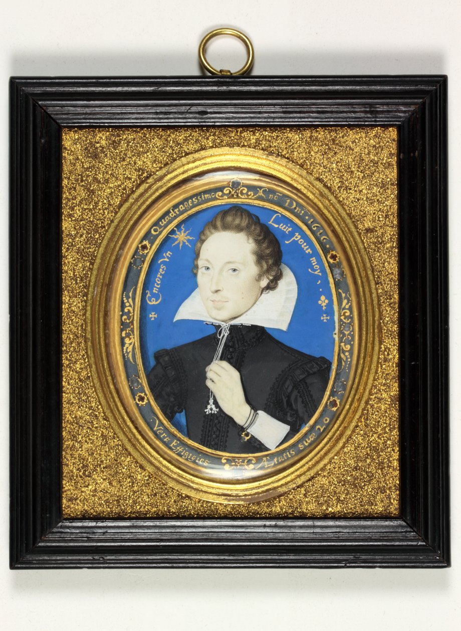 En gentleman som heter Henry Carey, 2nd Earl of Monmouth av Nicholas Hilliard