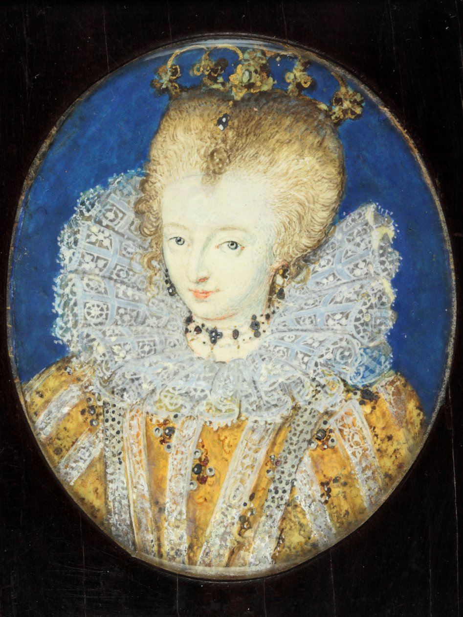 En dam som traditionellt identifieras som Elizabeth I när prinsessan (emalj) av Nicholas Hilliard