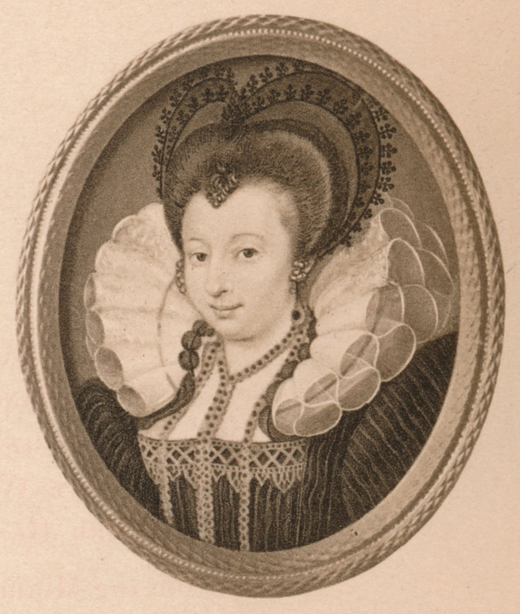 Catherine Knevett, grevinna av Suffolk, c1500-talet 1904 av Nicholas Hilliard