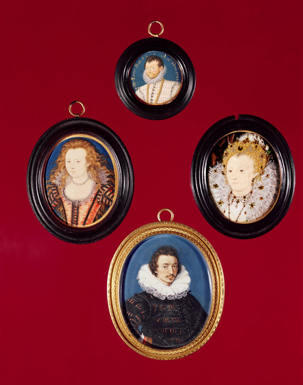 Samling av miniatyrer: Francis Drake (nu i National Portrait Gallery, se 1619); Elizabeth I (nu i National Portrait Gallery); Isaac Oliver; Elizabeth, drottning av Böhmen av Nicholas Hilliard