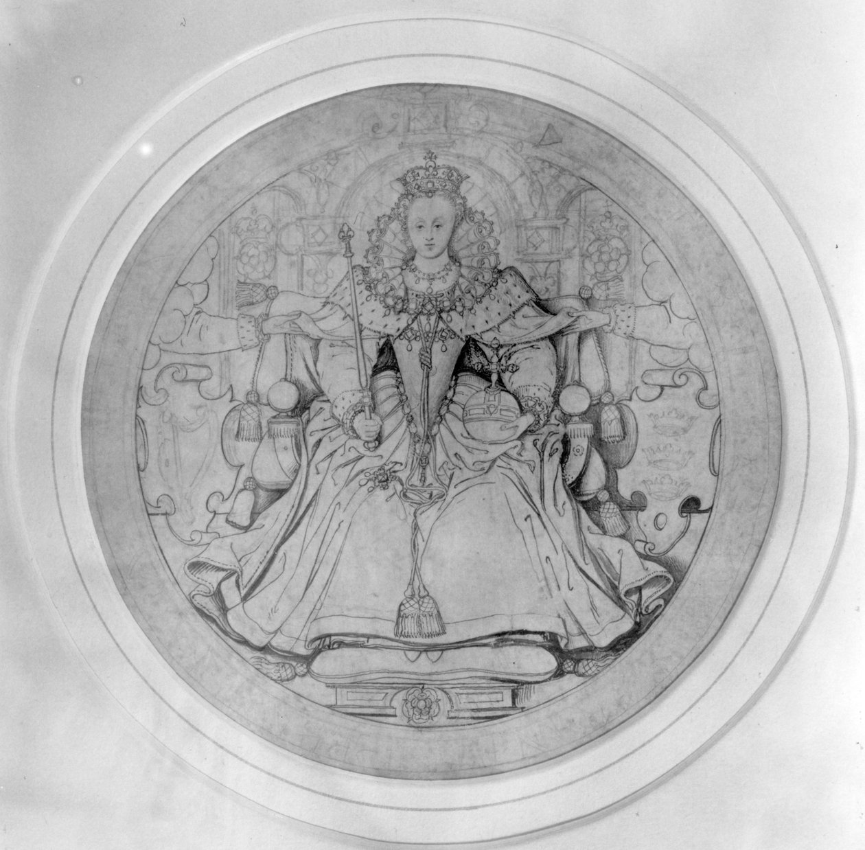 Design för framsidan av drottning Elizabeth I