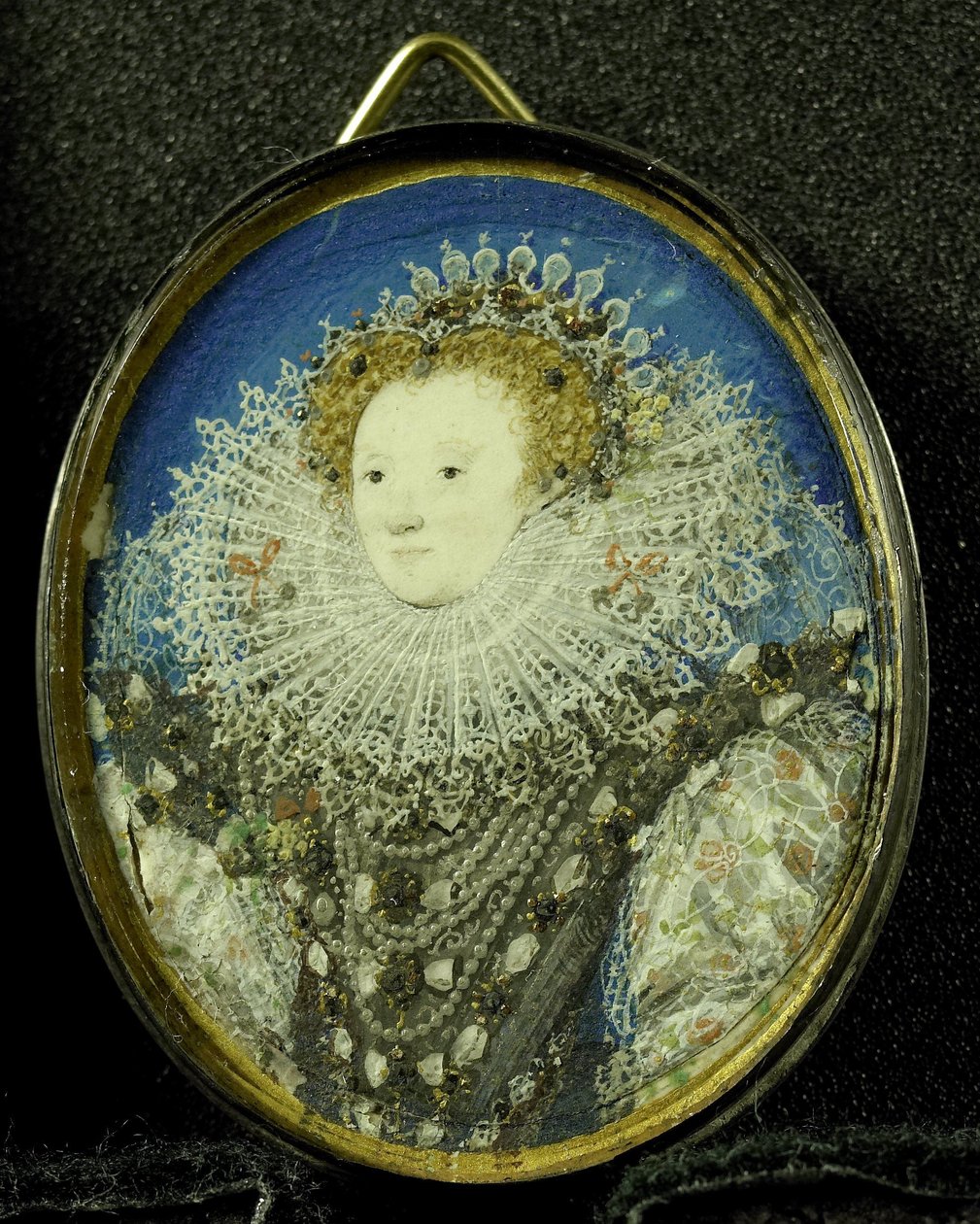 Elizabeth I Queen of England, c.1600 (pergament, silver och glas) av Nicholas Hilliard